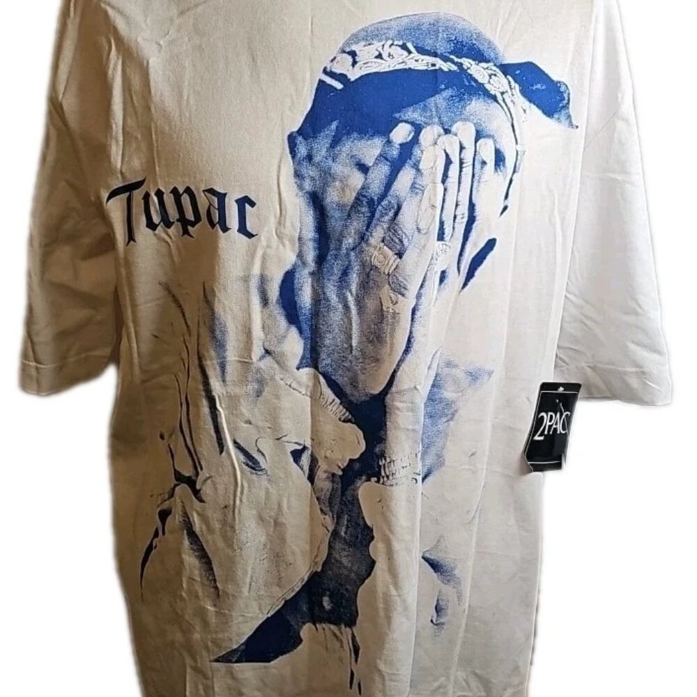 Tupac Me Against The World Double Sided Graphic Shirt 2Pac Brand Size Large Wht